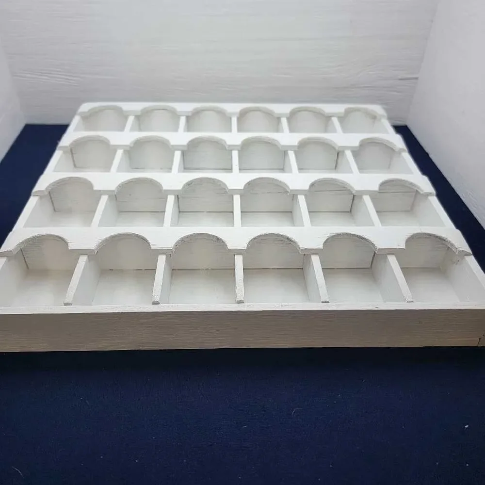 White 24 Cubby Arched Shelf Display Holder Wall Mount 13